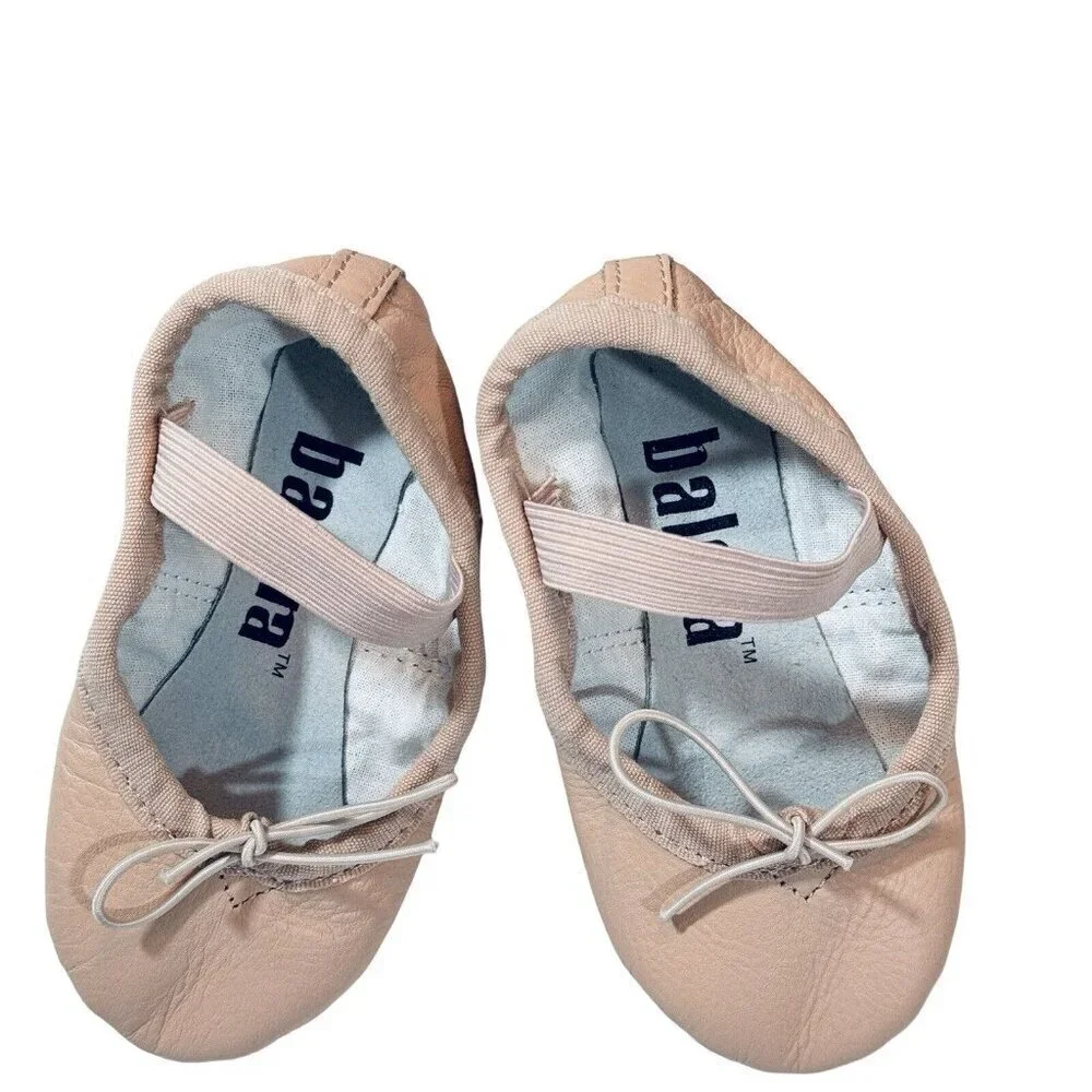 BALERA Leather Full-Sole Ballet Shoe Girls Size 7CM Pink Style B40 Dance Lyrical